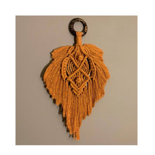 Load image into Gallery viewer, Mockingjay is a beautiful macrame feather that’s the perfect accent for your wall. The ring has a gorgeous unique look as it’s made from coconut shell. You can mix and match any of the feathers or request them to be made in a variety of colors.