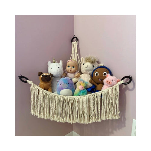 Uniquely display your kids favorite stuffed animals. This stylishly fun macrame Homie Hammock in the corner of their room will help keep their room organized so they know right where to find their pals for cuddle time.