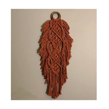 Load image into Gallery viewer, Phoenix is a beautiful macrame feather that’s the perfect accent for your wall. The ring has a gorgeous unique look as it’s made from coconut shell. You can mix and match any of the feathers or request them to be made in a variety of colors.
