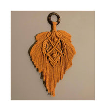 Load image into Gallery viewer, Mockingjay is a beautiful macrame feather that’s the perfect accent for your wall. The ring has a gorgeous unique look as it’s made from coconut shell. You can mix and match any of the feathers or request them to be made in a variety of colors.
